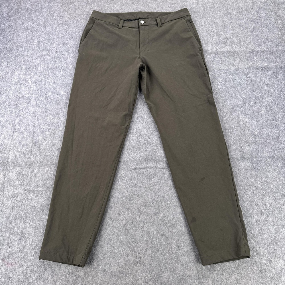 Lululemon Chino Pants Mens 33x31 Green Casual Flat Front Tapered Leg